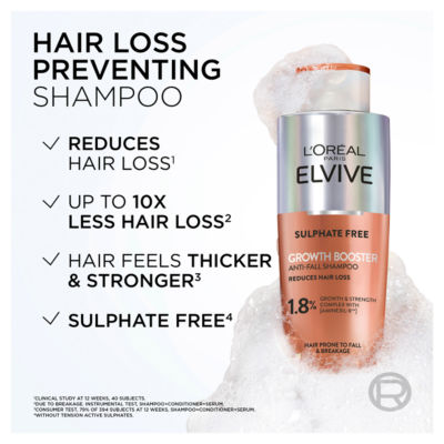 L'Oreal Paris Elvive Growth Booster Shampoo, Anti Hair Loss for Men & Women, 200ml thumbnail 3