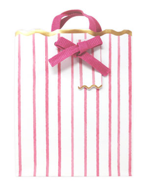 Pink Stripes and Bow Premium Medium Gift Bag thumbnail 2
