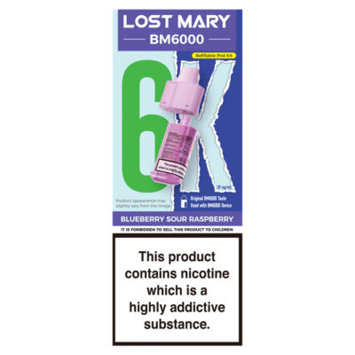 BM6000 Blueberry Sour Raspberry Refillable Pod Kit 20mg/ml thumbnail 2