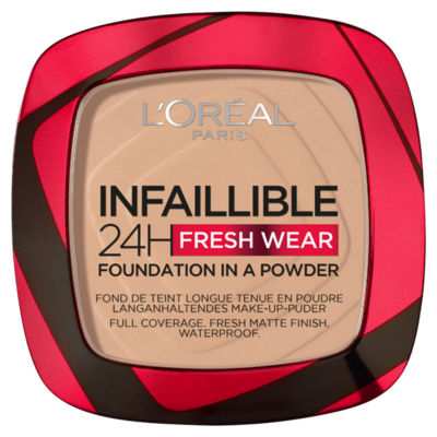 L'Oreal Paris Foundation, Infallible 24H Fresh Wear Foundation in Powder, Shade 130 True Beige, 9g thumbnail 2