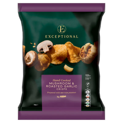 Exceptional by  Hand Cooked Mushroom & Roasted Garlic Crisps 150g thumbnail 2