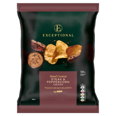 Exceptional by Hand Cooked Steak & Peppercorn Crisps 150g
