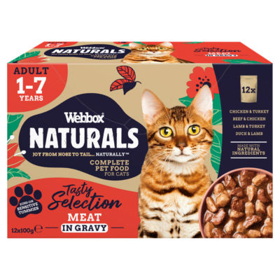 Premium Natural Meat Selection in Gravy Adult Cat Food Pouches