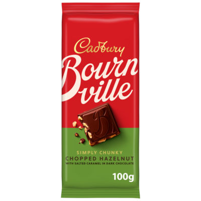 Bournville Chopped Hazelnut Dark Chocolate Bar 100g thumbnail 2