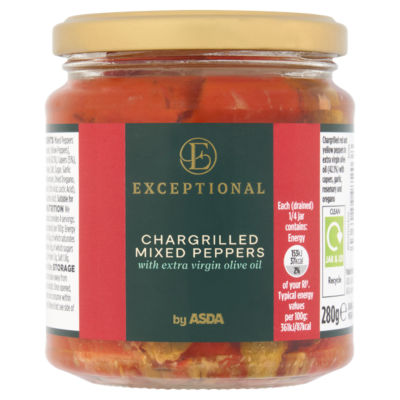 Chargrilled Mixed Peppers with Extra Virgin Olive Oil 280g