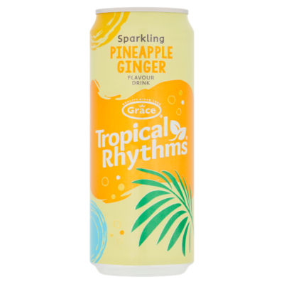Tropical Rhythms Sparkling Pineapple Ginger Flavour Drink 330ml thumbnail 2