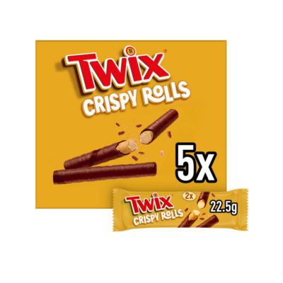 Twix Milk Chocolate Crispy Rolls Snack Bar Mulitpack 5 x 22.5g Bars