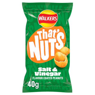 That’s Nuts Walkers Salt & Vinegar Coated Peanuts Grab Bag 40g thumbnail 2