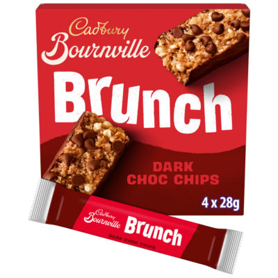 Bournville Brunch Oats Dark Chocolate Chip Cereal Bars, 4 Pack Multipack 112g (4 x 28g) thumbnail 2