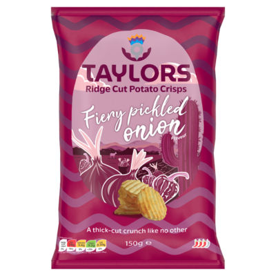 Fiery Pickled Onion Flavour Ridge Cut Potato Crisps 150g