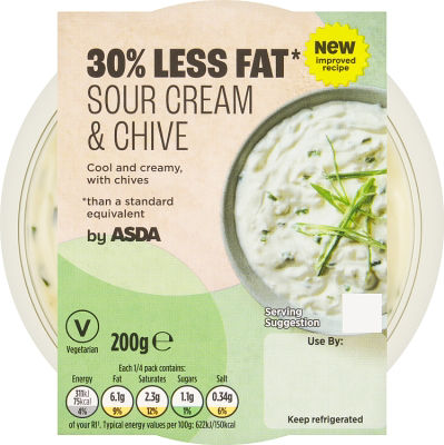 30% Less Fat Sour Cream & Chive 200g thumbnail 2