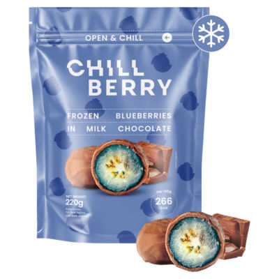 Frozen Blueberries in Milk Chocolate 220g