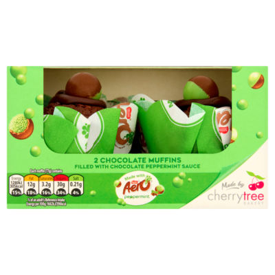 Chocolate Muffins Made With Nestlé Peppermint Aero Twin Pack