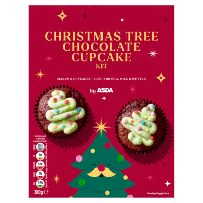 Christmas Tree Chocolate Cupcake Kit 280g