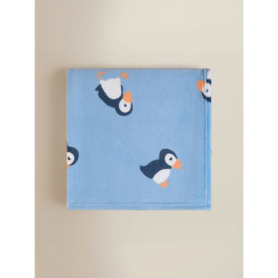 Blue Puffin Fleece Blanket