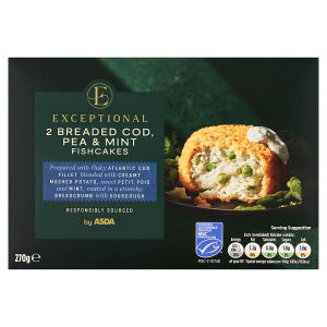 2 Breaded Cod, Pea & Mint Fishcakes 270g