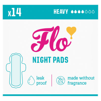 FLO Bamboo Sanitary Night Pads, Winged & Ultra Thin