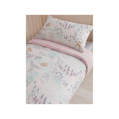 Disney Bambi Pink Reversible Cotton Toddler Duvet Set thumbnail 2