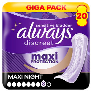 Maxi Night Incontinence Pads Women, 20 Pads