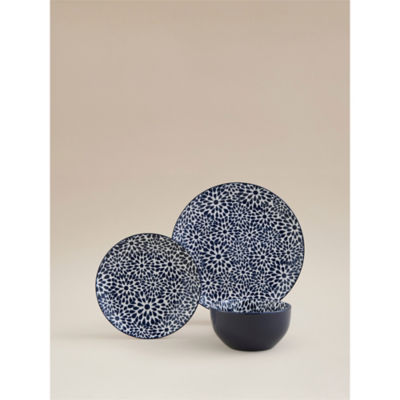 Blue & White Floral Dinner Set 12 Piece thumbnail 2