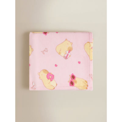Pink Capybara Fleece Blanket thumbnail 2