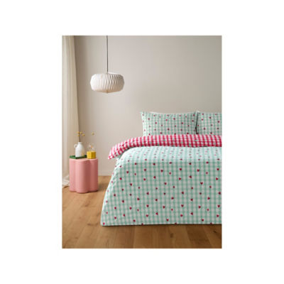 Gingham Hearts Reversible Duvet Set Single thumbnail 2