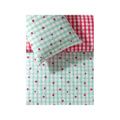 Gingham Hearts Reversible Duvet Set Single thumbnail 3
