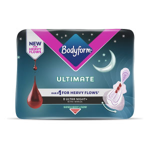 Bodyform Ultimate Ultra Night+ Sanitary Towels Wings 8 pack