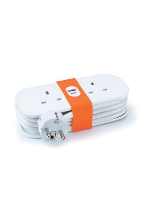 2 Way 1.4 Metre European Travel Socket 1 Usb-A & 1 Usb-C Ports - White thumbnail 2