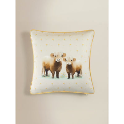 Natural Highland Cow Print Cushion 45x45 thumbnail 2