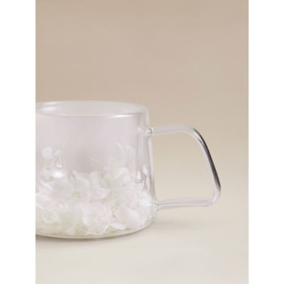 White Floral Double Wall Mug thumbnail 3