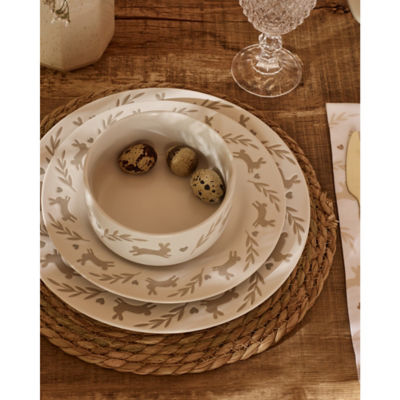 White Bunny Dinner Set 12 Piece