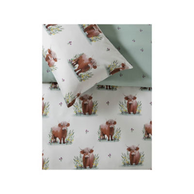 Highland Cow Meadow Reversible Duvet Set Single thumbnail 3