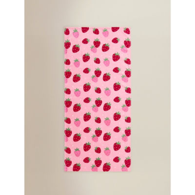 Pink Strawberry Printed Beach Towel