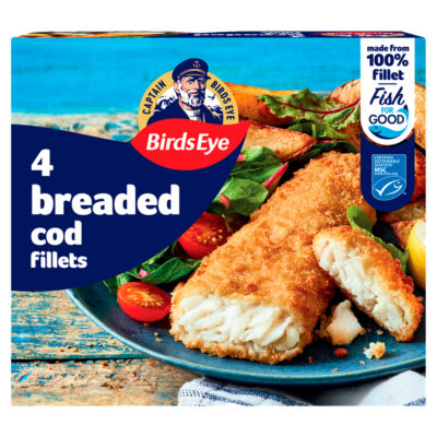 4 Cod Breaded Fish Fillets 400g