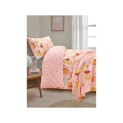 Pink Capybara Reversible Duvet Set Double