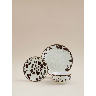 White Cow Print Dinner Set 12 Piece thumbnail 2