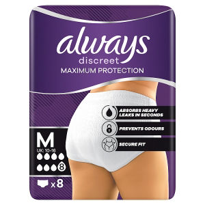 Incontinence Pant Maximum Protection 8 Drops, Size M, 8 Counts