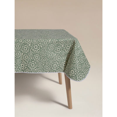 Green Floral Wipeclean Tablecloth
