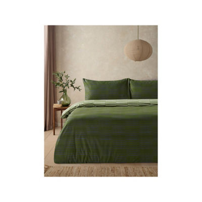 Textured Broken Stripe Reversible Microfibre Duvet Set Double