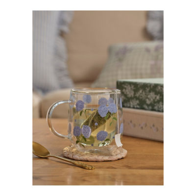 Stacey Solomon Clear Hydrangea Double Wall Glass Mug thumbnail 2