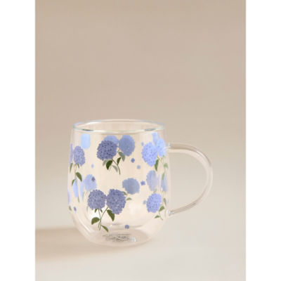 Stacey Solomon Clear Hydrangea Double Wall Glass Mug thumbnail 3