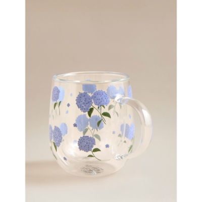 Stacey Solomon Clear Hydrangea Double Wall Glass Mug thumbnail 4