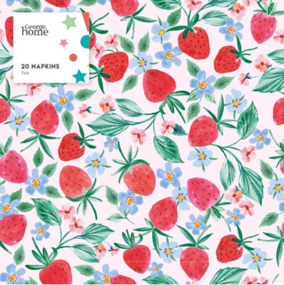 Strawberries Napkins 20pk thumbnail 2