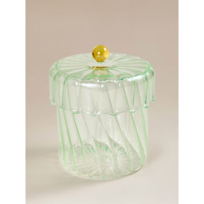 Large Green Lidded Glass Jar