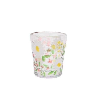 Outdoor Picnic Plastic Floral Embossed Drinks Tumbler