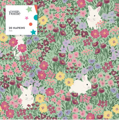 Floral Bunny Napkins 20pk