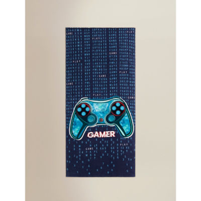 Navy Gaming Printed Beach Towel thumbnail 2