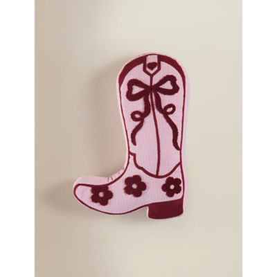 Pink Cowboy Boot-Shaped Cushion 40x30