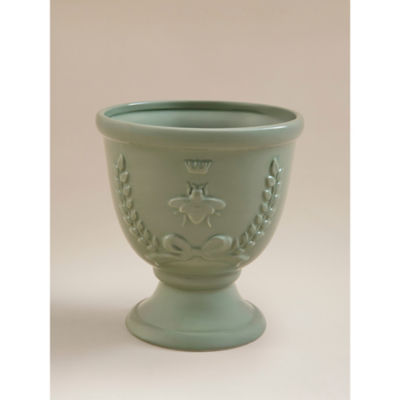 Green Ceramic Bee Urn Planter thumbnail 2